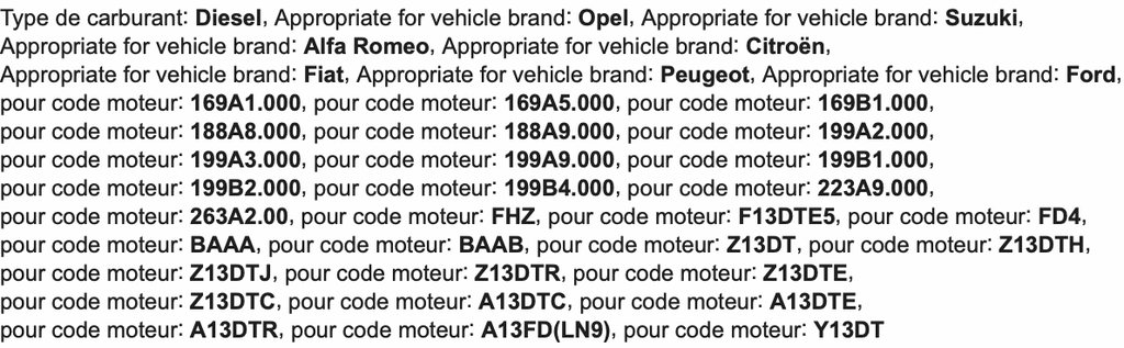 KIT CALAGE FIAT/OPEL/SUZUKI 1.3 JTD/CDTI/DDIS