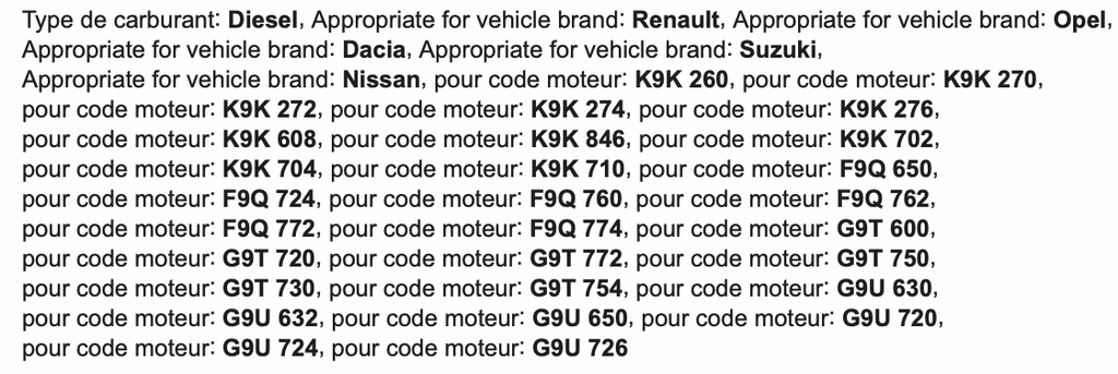 KIT CALAGE DIESEL RENAULT/NISSAN/OPEL 1.5 1.9 2.2 2.5 DCI/CDT