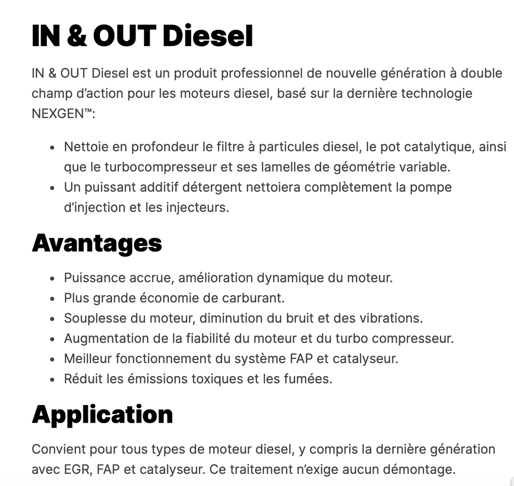 Fuel additive Xenum IN&OUT Diesel 3192015