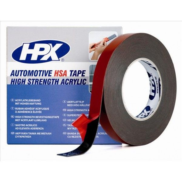 RUBAN DE MONTAGE HSA DOUBLE FACE HPX - ANTHRACITE 19MMX10M (1PC) HSA005