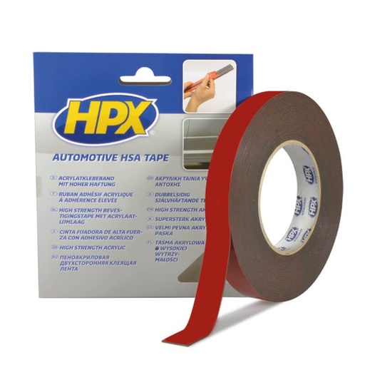 [HSA003] RUBAN DE MONTAGE HSA DOUBLE FACE HPX - ANTHRACITE 9MMX10M (1PC) HSA003