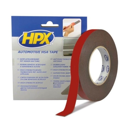 [HSA004] RUBAN DE MONTAGE HSA DOUBLE FACE HPX - ANTHRACITE 12MMX10M (1PC) HSA004